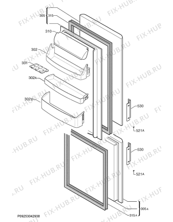 Взрыв-схема холодильника Aeg Electrolux S71360KG - Схема узла Door 003